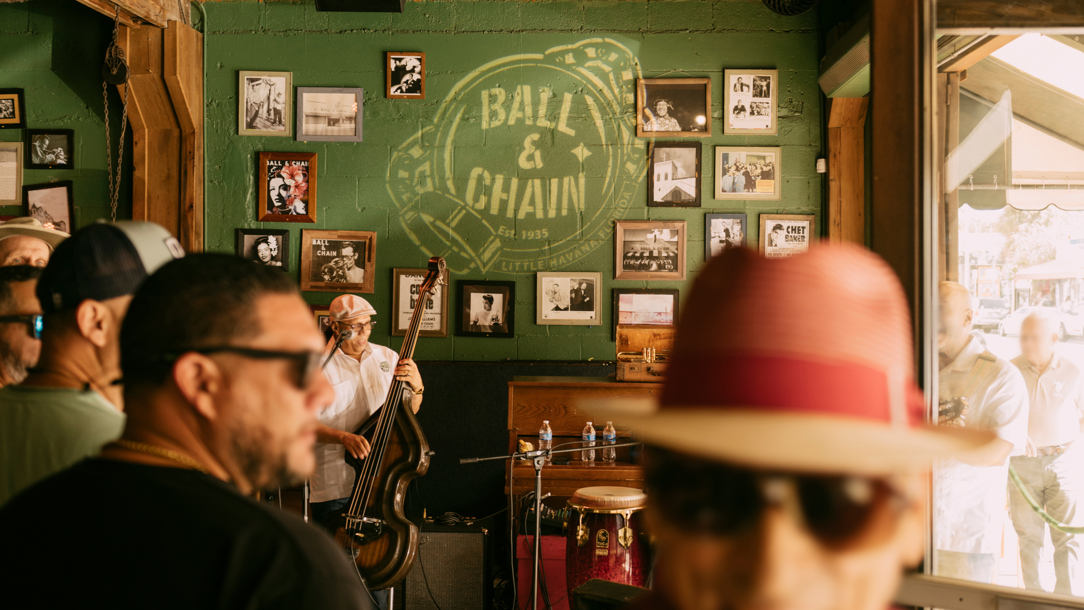 Musicians in the Ball And Chain bar.