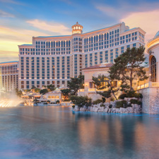 Sunset at the Bellagio Hotel in Las Vegas.