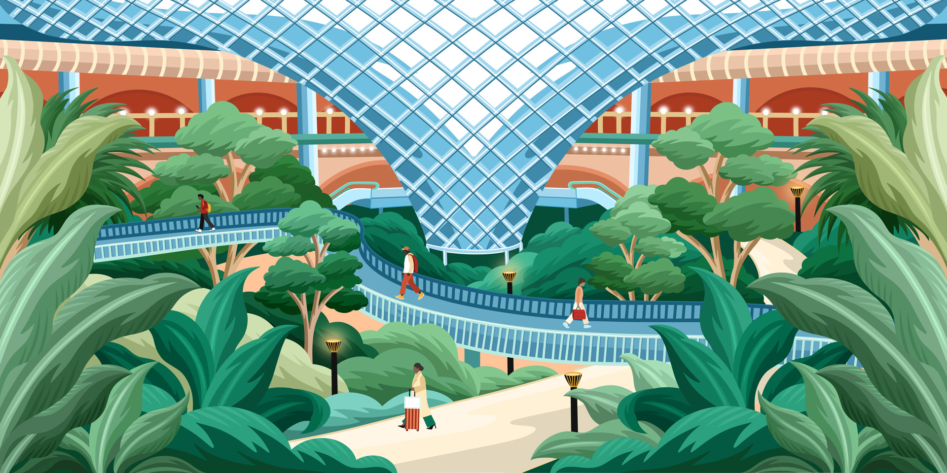 An illustration of the architecture in Doha airport.