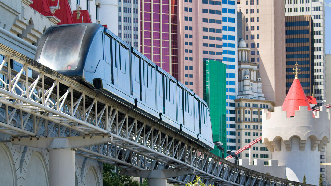 The monorail in Las Vegas.