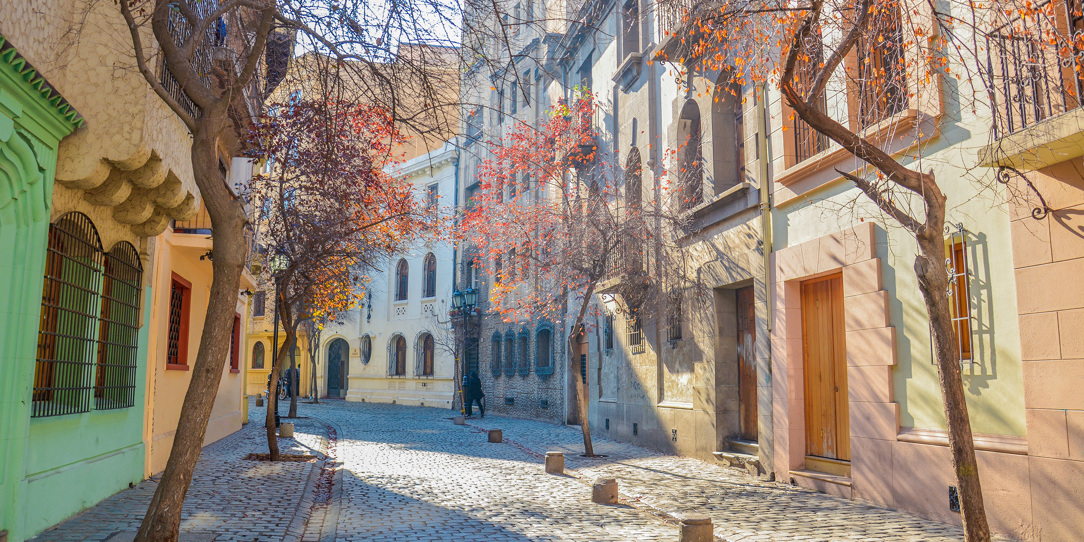 An old city street in Santiago.