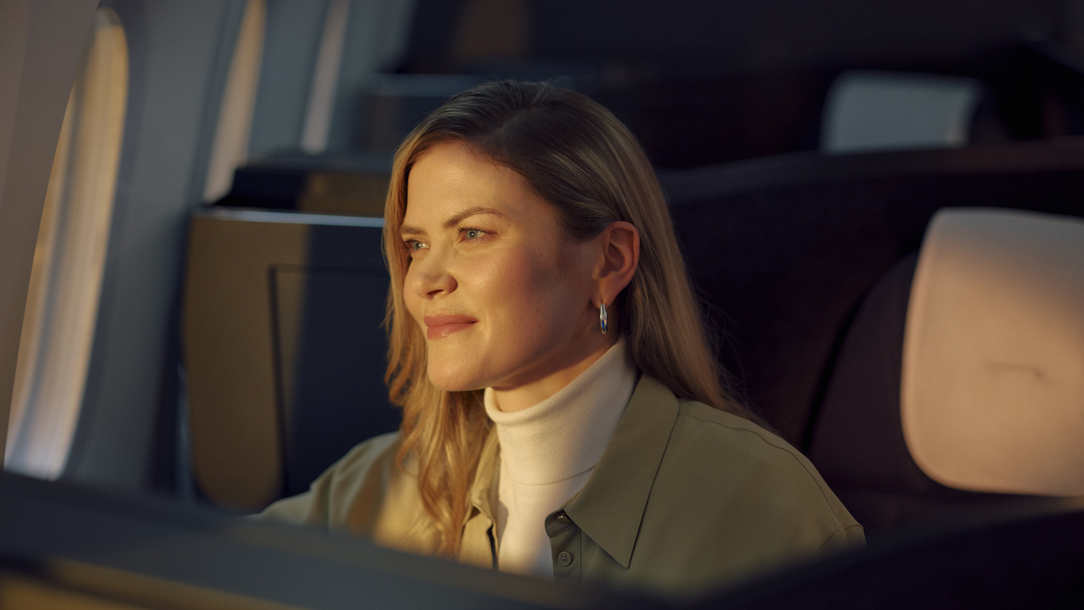 A woman on a British Airways flight.